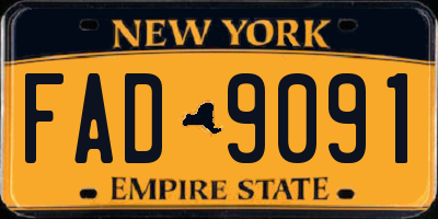 NY license plate FAD9091