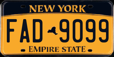 NY license plate FAD9099