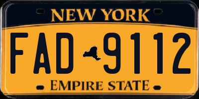 NY license plate FAD9112