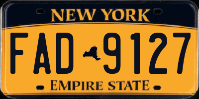 NY license plate FAD9127