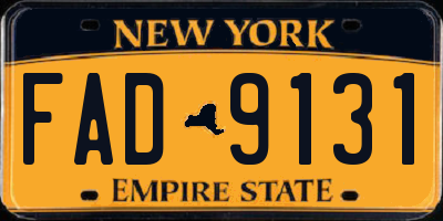 NY license plate FAD9131