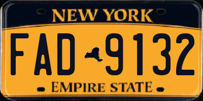 NY license plate FAD9132