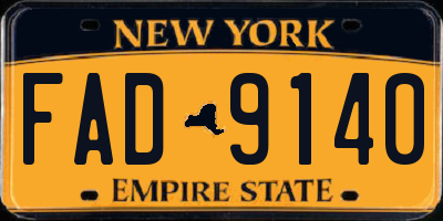 NY license plate FAD9140