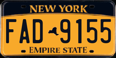 NY license plate FAD9155