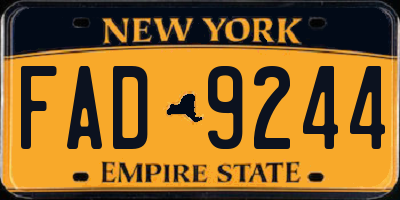 NY license plate FAD9244