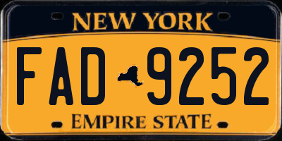 NY license plate FAD9252