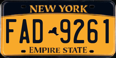 NY license plate FAD9261