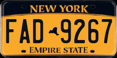 NY license plate FAD9267