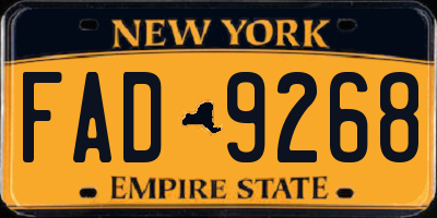 NY license plate FAD9268