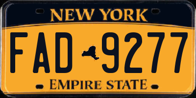 NY license plate FAD9277