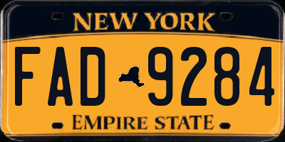NY license plate FAD9284