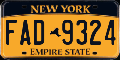 NY license plate FAD9324