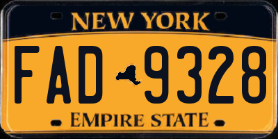 NY license plate FAD9328