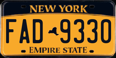 NY license plate FAD9330