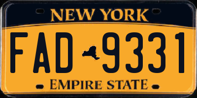 NY license plate FAD9331
