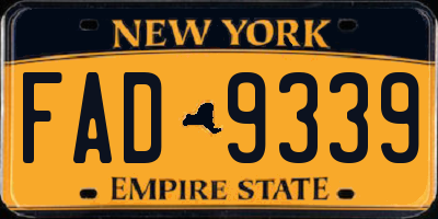 NY license plate FAD9339