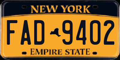NY license plate FAD9402