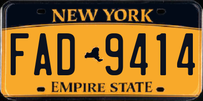 NY license plate FAD9414