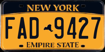 NY license plate FAD9427