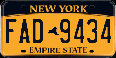 NY license plate FAD9434