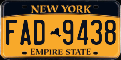 NY license plate FAD9438