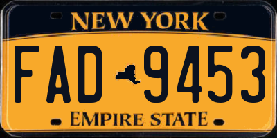 NY license plate FAD9453