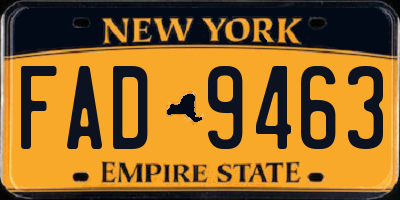 NY license plate FAD9463