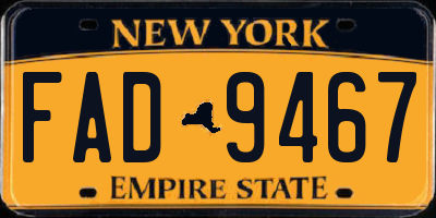 NY license plate FAD9467
