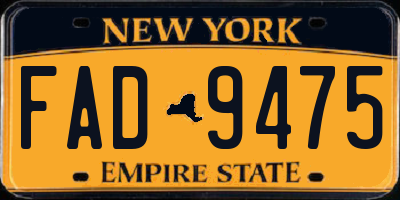 NY license plate FAD9475