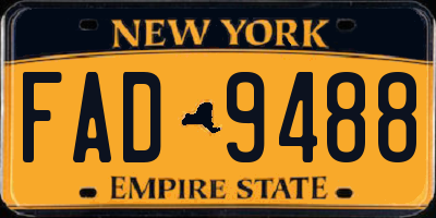 NY license plate FAD9488
