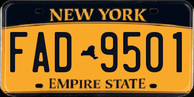 NY license plate FAD9501