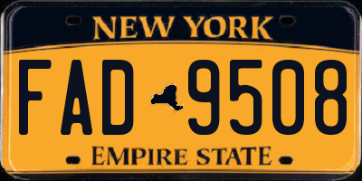 NY license plate FAD9508