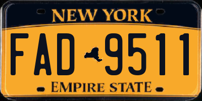 NY license plate FAD9511