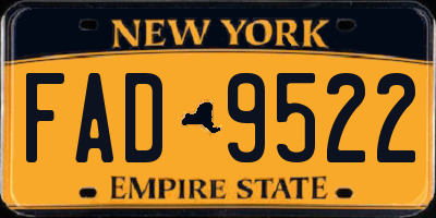 NY license plate FAD9522