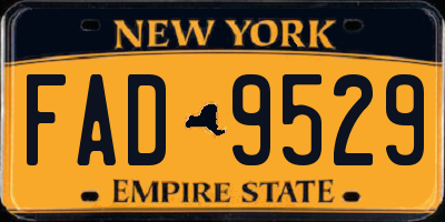 NY license plate FAD9529