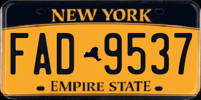 NY license plate FAD9537