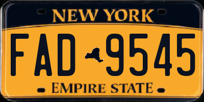 NY license plate FAD9545