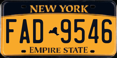 NY license plate FAD9546