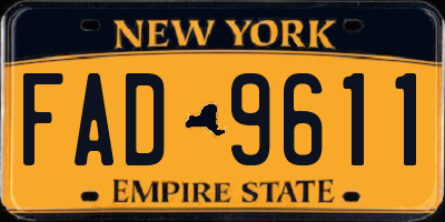NY license plate FAD9611