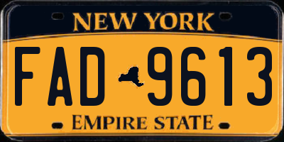NY license plate FAD9613