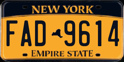 NY license plate FAD9614