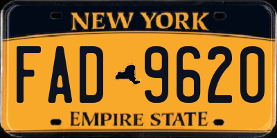 NY license plate FAD9620