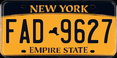 NY license plate FAD9627