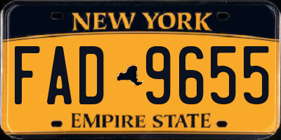 NY license plate FAD9655