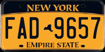 NY license plate FAD9657