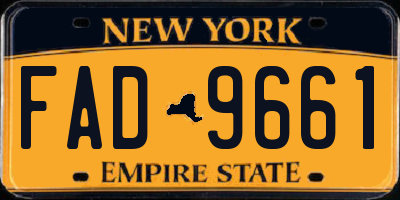 NY license plate FAD9661