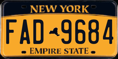 NY license plate FAD9684