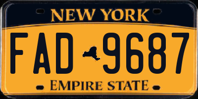 NY license plate FAD9687