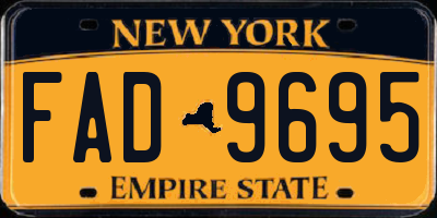 NY license plate FAD9695