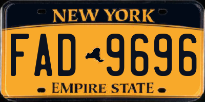 NY license plate FAD9696